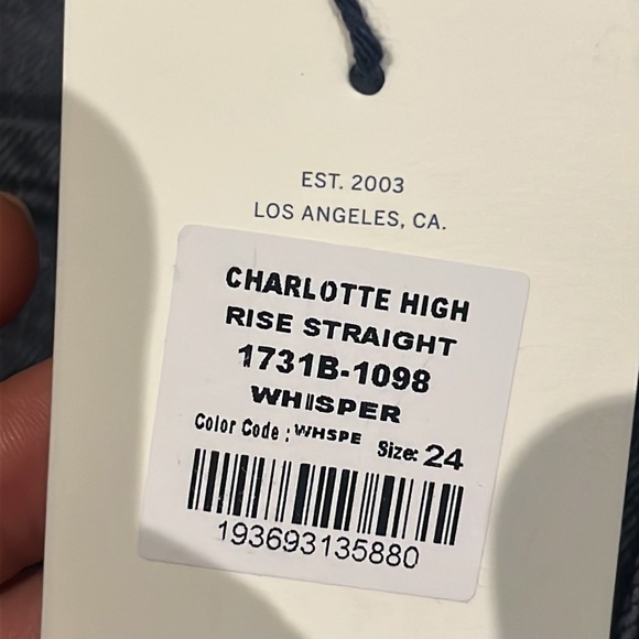 CITIZENS OF HUMANITY Charlotte High Rise Straight in Whisper size 24 - Picture 10 of 13